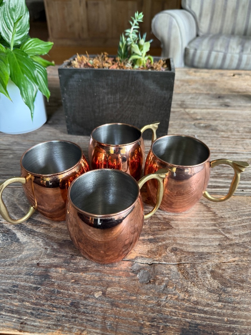 Oggi copper-plated stainless steel Moscow Mule Cups/Mug (set of 4)